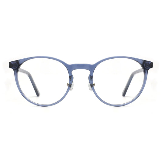 Zenottic Madelyn Blue Light Blocking Glasses - Round Blue Acetate Frame
