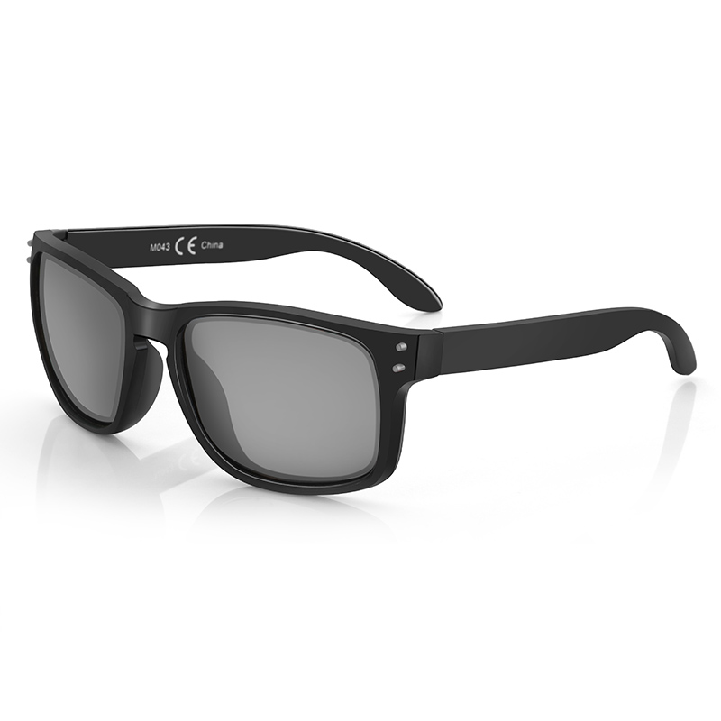Zenottic black square frame sunglasses with grey polarized lenses