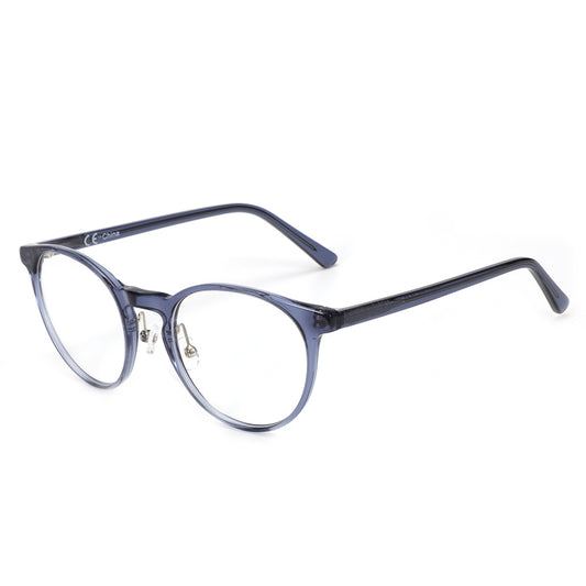 Zenottic Madelyn round blue light blocking glasses, blue acetate frame