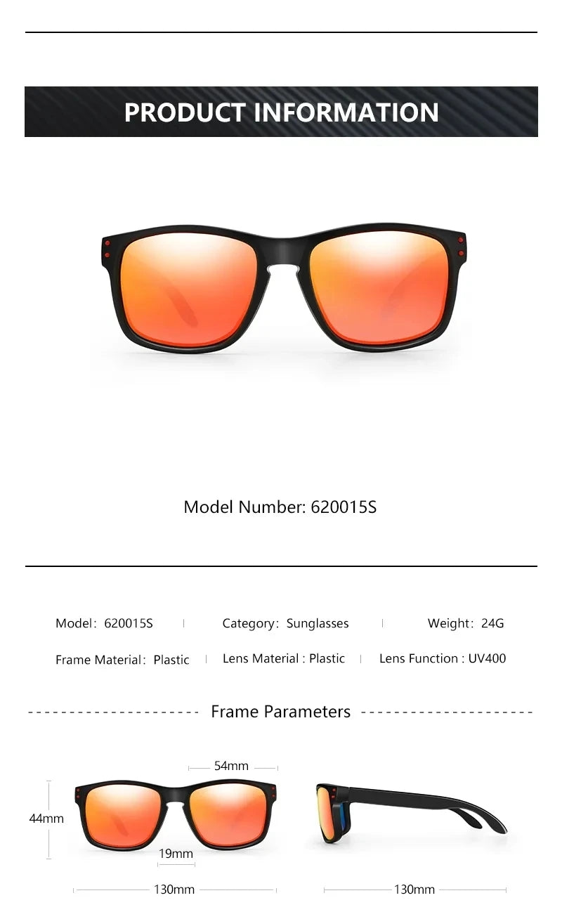 Zenottic Owen black sunglasses, orange mirrored lenses, UV400. 54mm lens, 19mm bridge, 130mm temples.