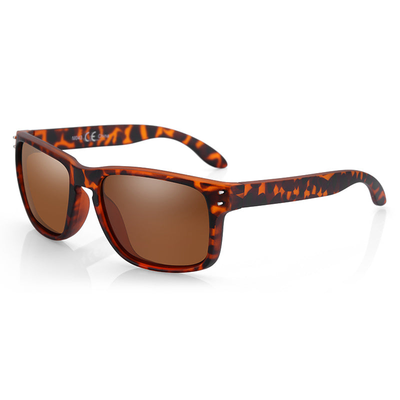 Zenottic Owen square tortoiseshell sunglasses with brown polarized lenses.