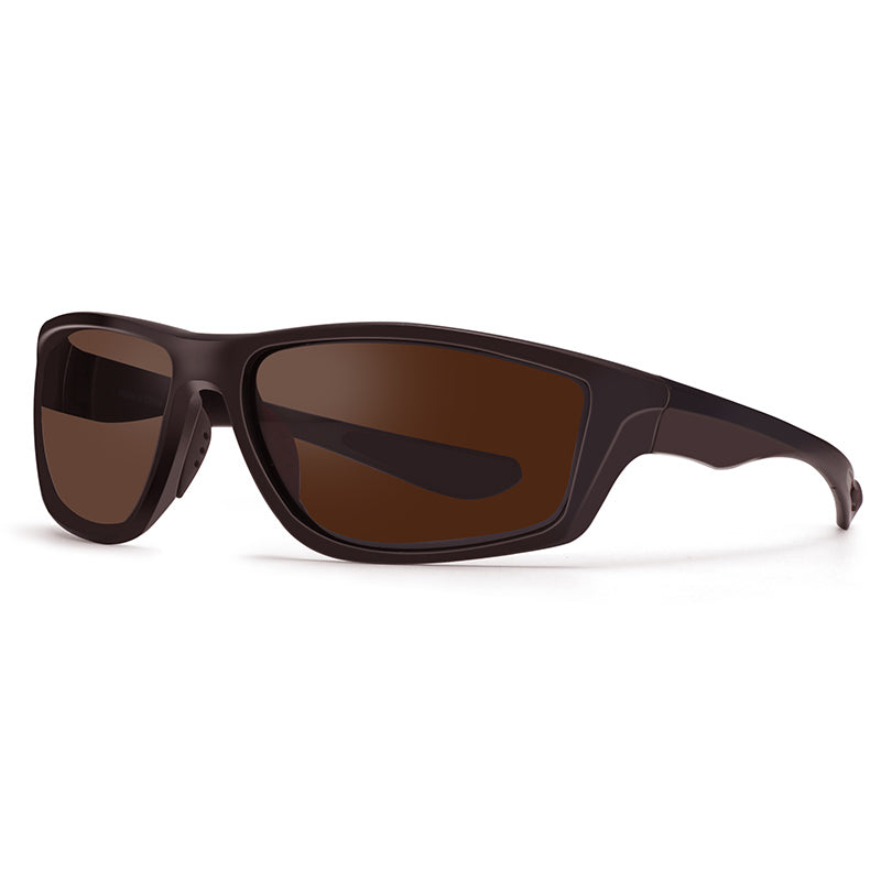 Zenottic Walker Sunglasses in black plastic frame with brown polarized lenses.