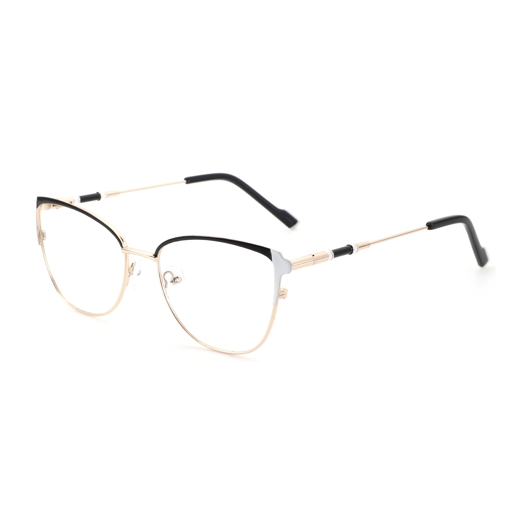 Zenottic eyeglasses, gold metal frame, black accents, FRHD605