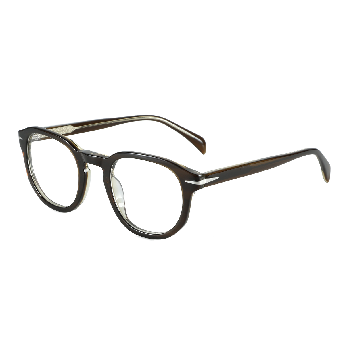 Zenottic Charlotte eyeglasses in brown acetate, retro round style