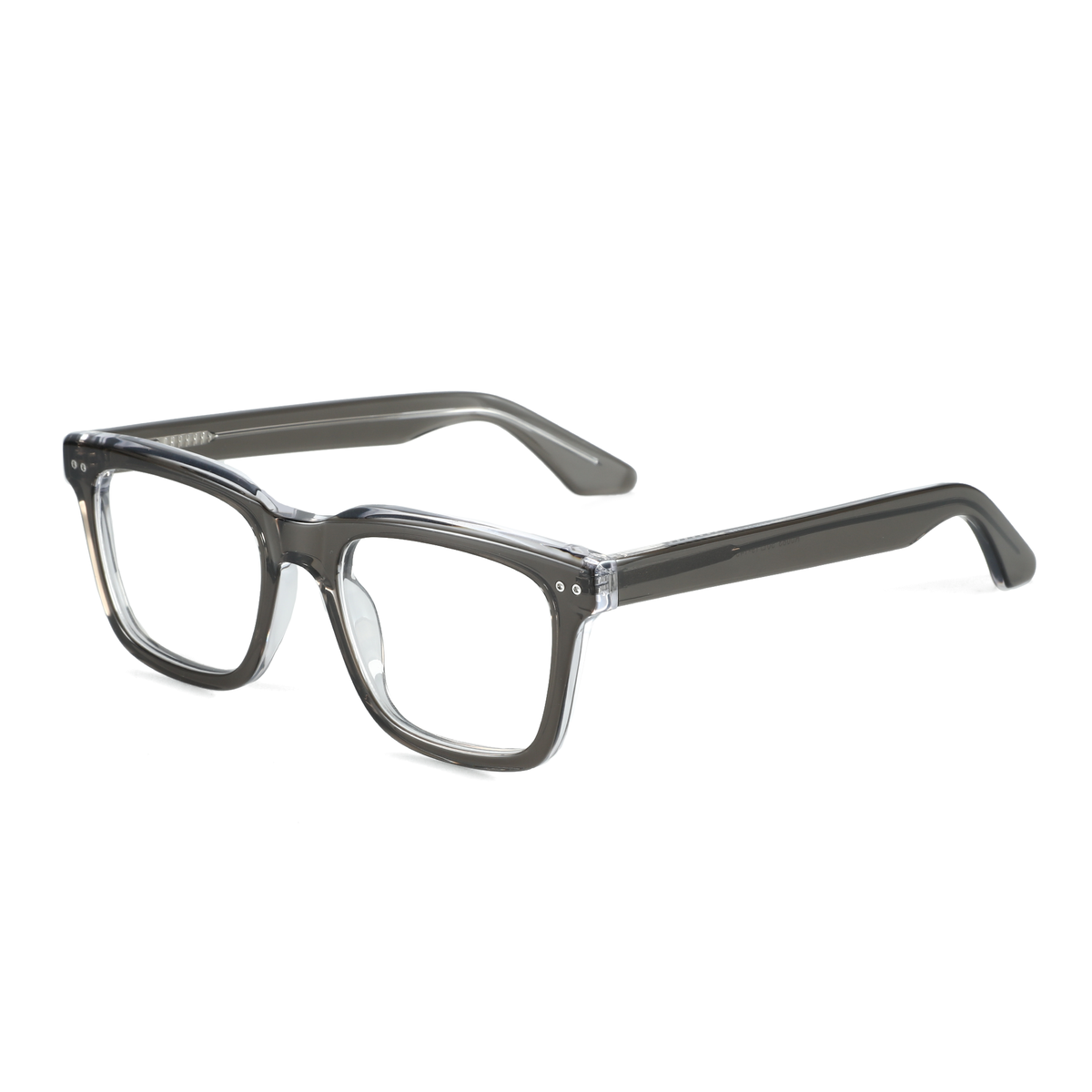 Zenottic Jayden eyeglasses, square grey acetate frame, affordable eyewear
