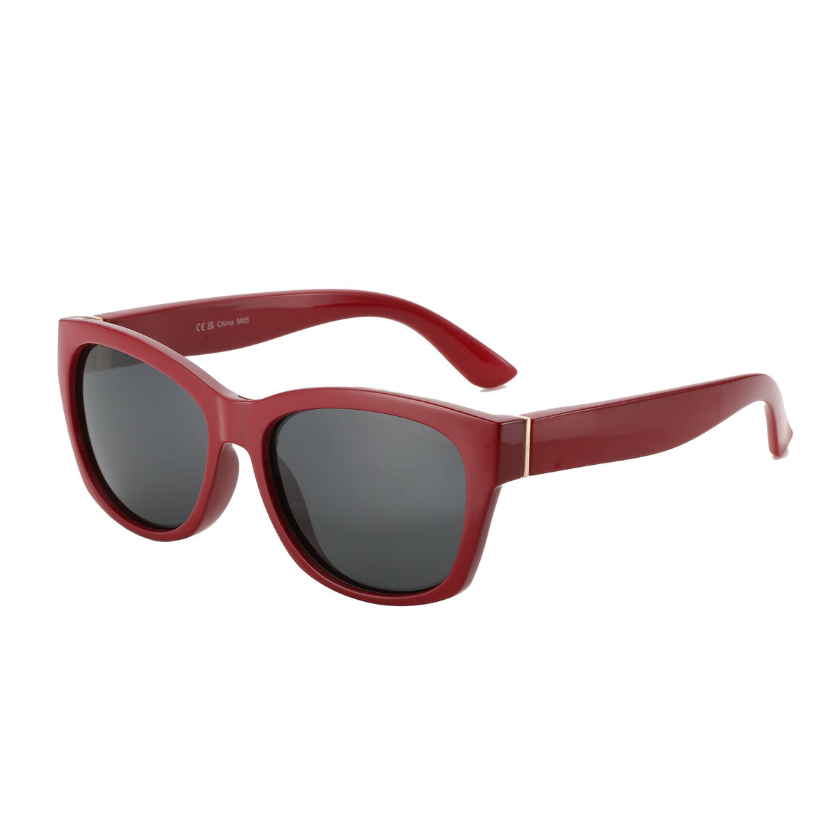 Zenottic Butter sunglasses - Red cat-eye frame with dark lenses and gold accent