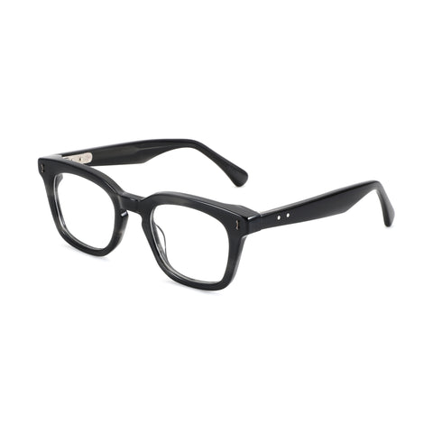 Zenottic Sofia eyeglasses in dark grey acetate with a thick, retro square frame.