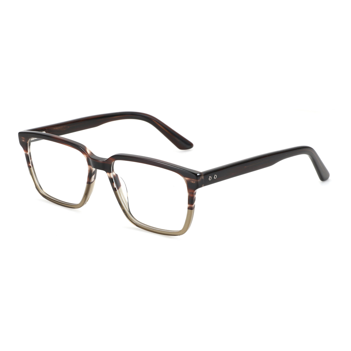 Zenottic Ezra eyeglasses: brown & tan tortoise shell acetate square frame.