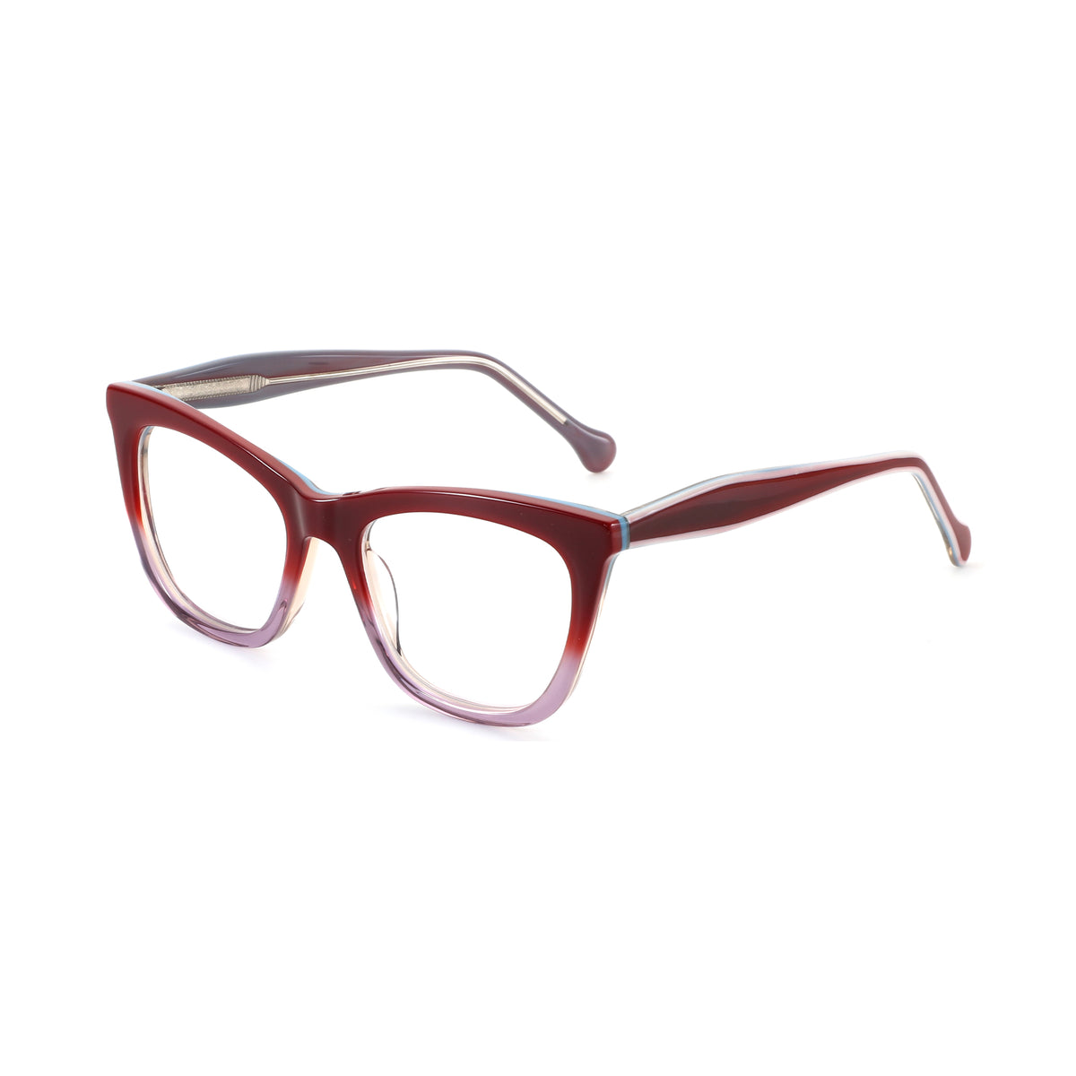 Zenottic Hilary cat-eye eyeglasses in gradient red-to-purple acetate frame