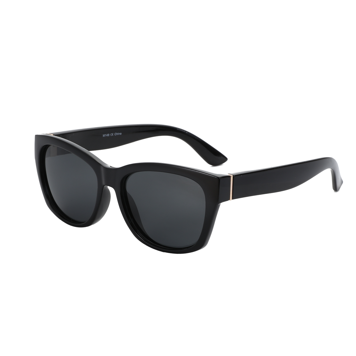 Zenottic Butter black cat-eye sunglasses with plastic frame, dark lenses and gold accents