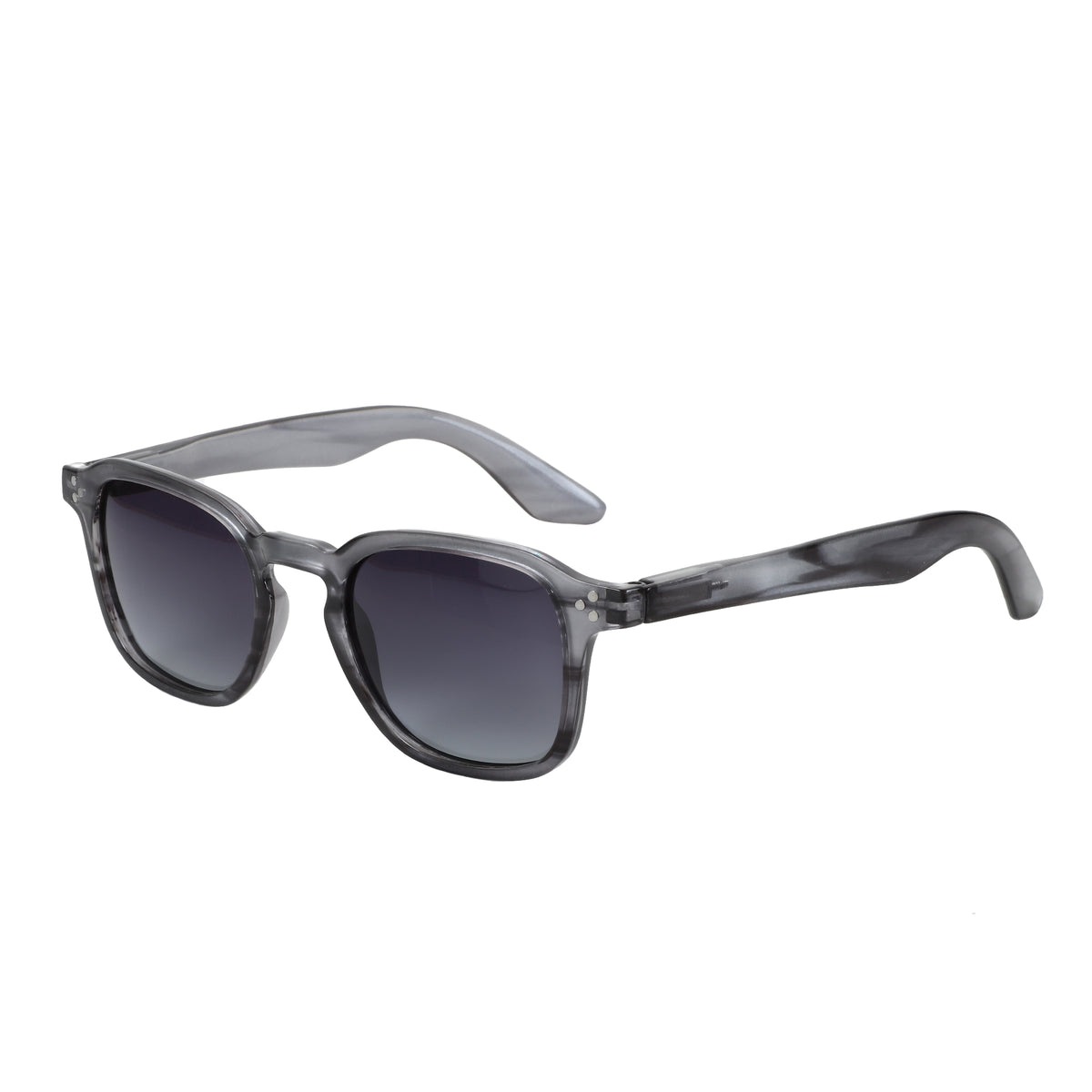 Zenottic Urban sunglasses in transparent gray plastic frame, square design, UV protection, resin lens