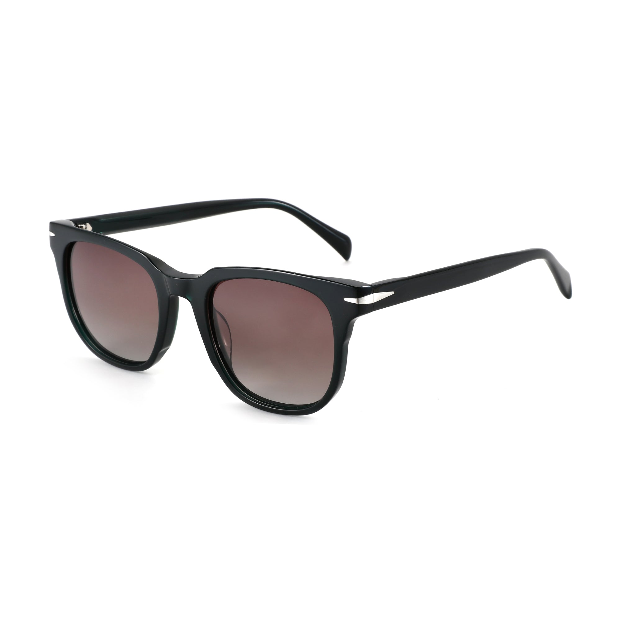 Zenottic Zander sunglasses with black acetate frames and brown gradient lenses.