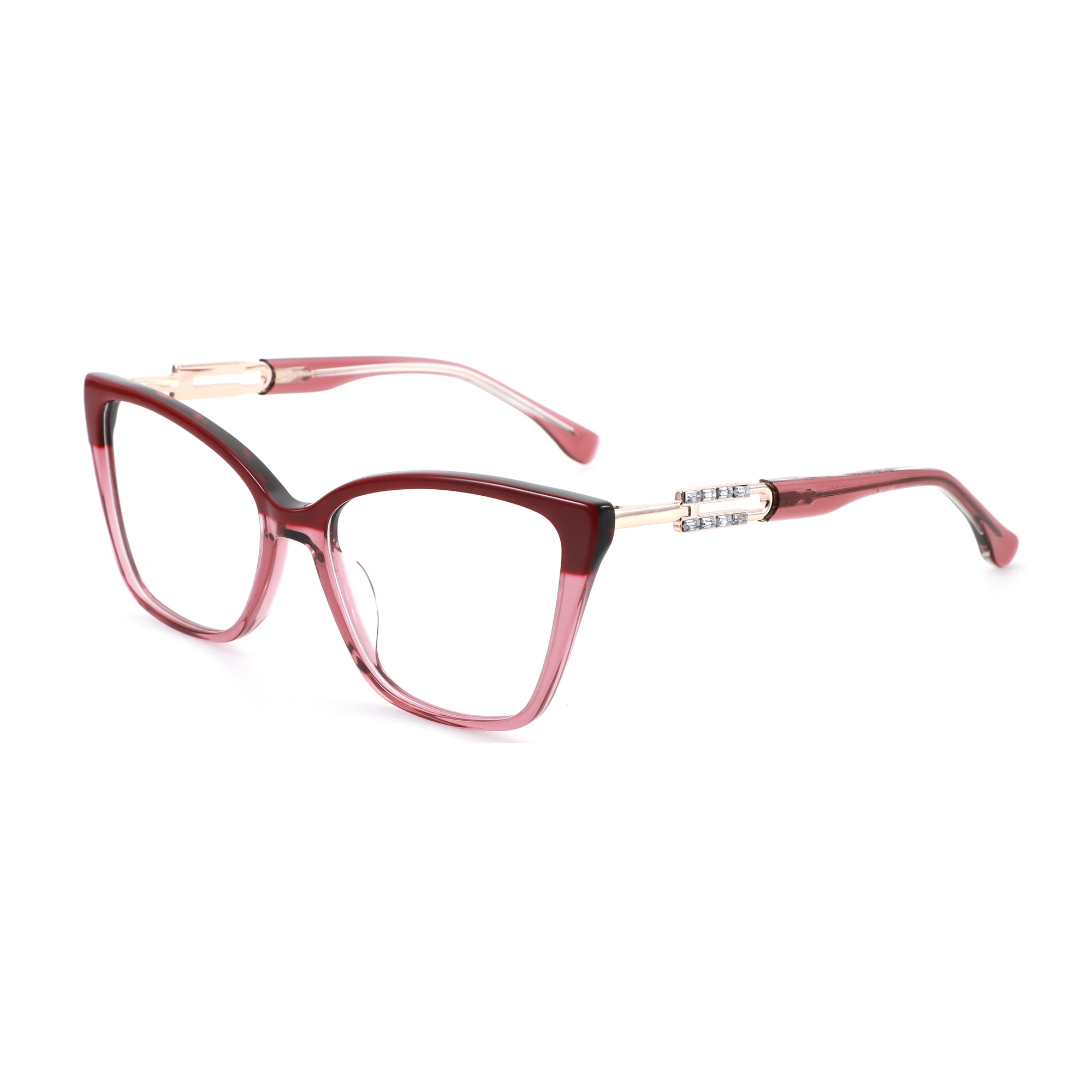 Zenottic Susanna eyeglasses with cat-eye frame, red and pink acetate, fashion eyewear