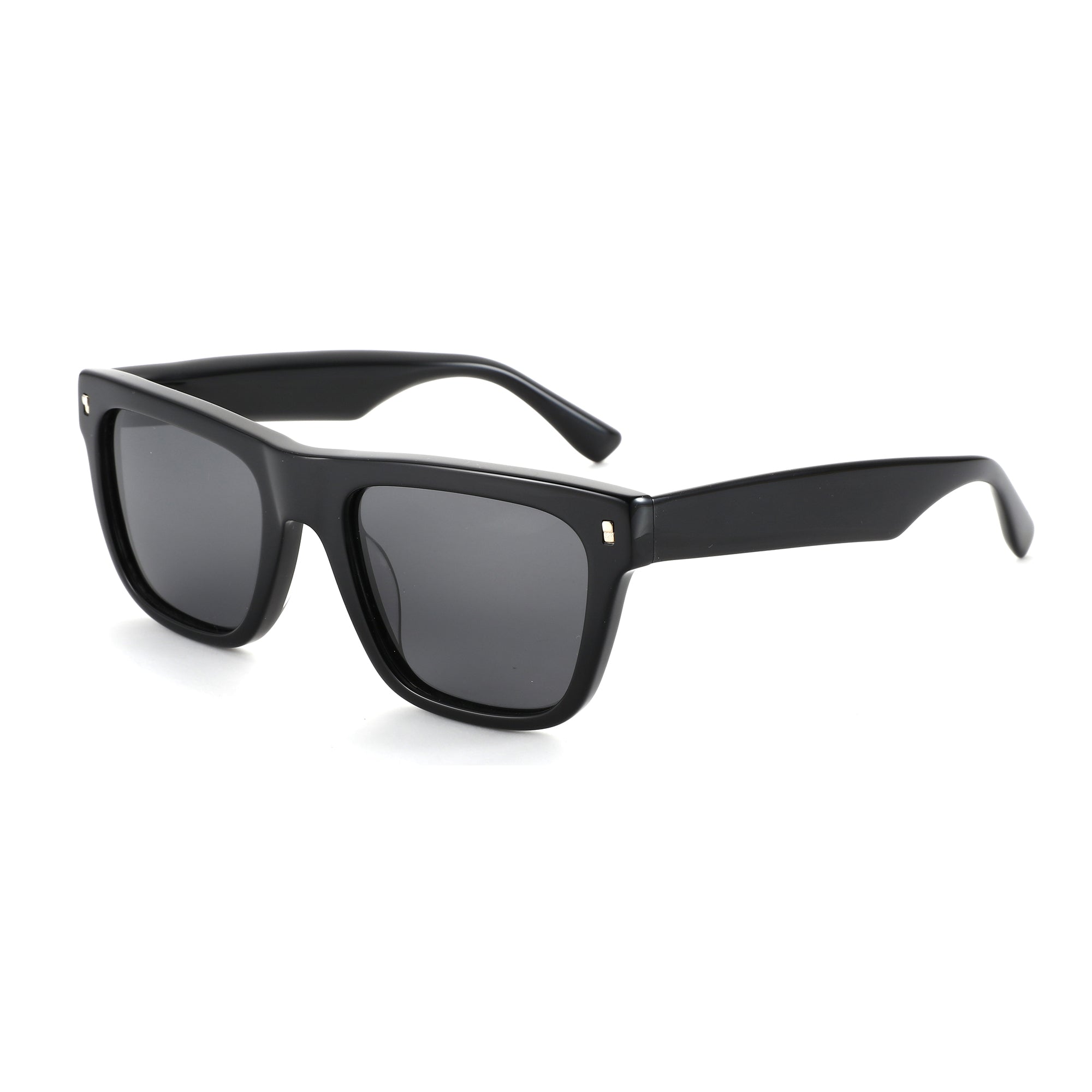 Black acetate frame sunglasses with grey lenses - Zenottic Hankins