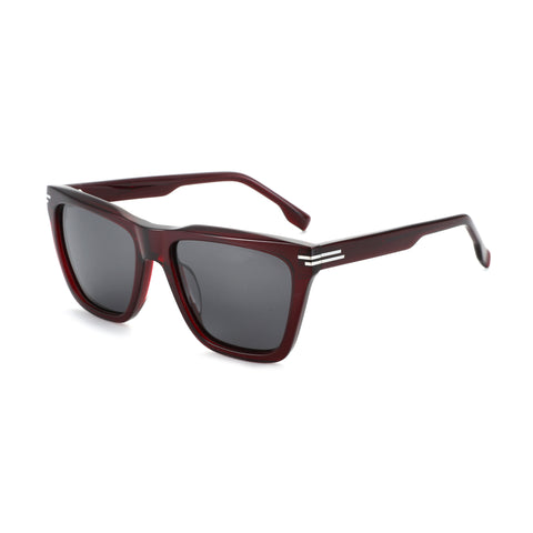 Zenottic Yanely Sunglasses - Square Acetate Frame in Dark Maroon with Polarized Lenses