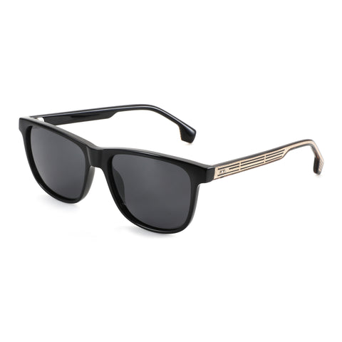 Zenottic Blair black acetate sunglasses with gold striped temples