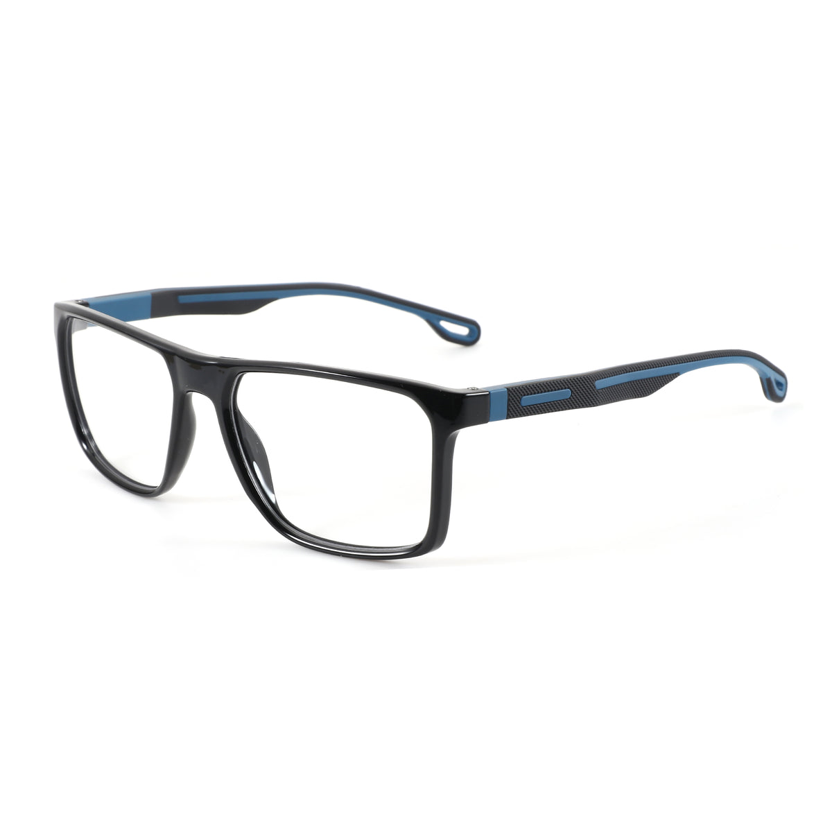 Zenottic Eyeglasses Pablo in black and blue, featuring a rectangular acetate frame.