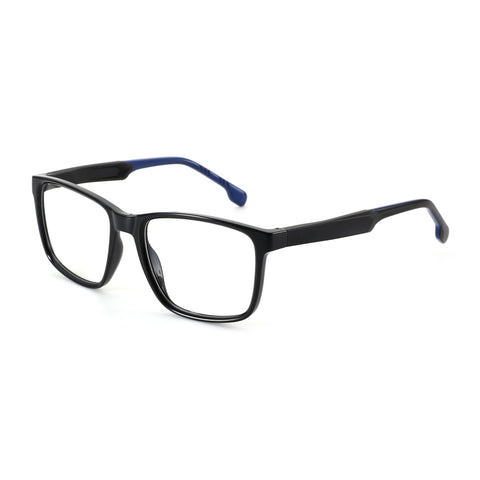Zenottic Raphael eyeglasses with black TR90 frame and blue accents.