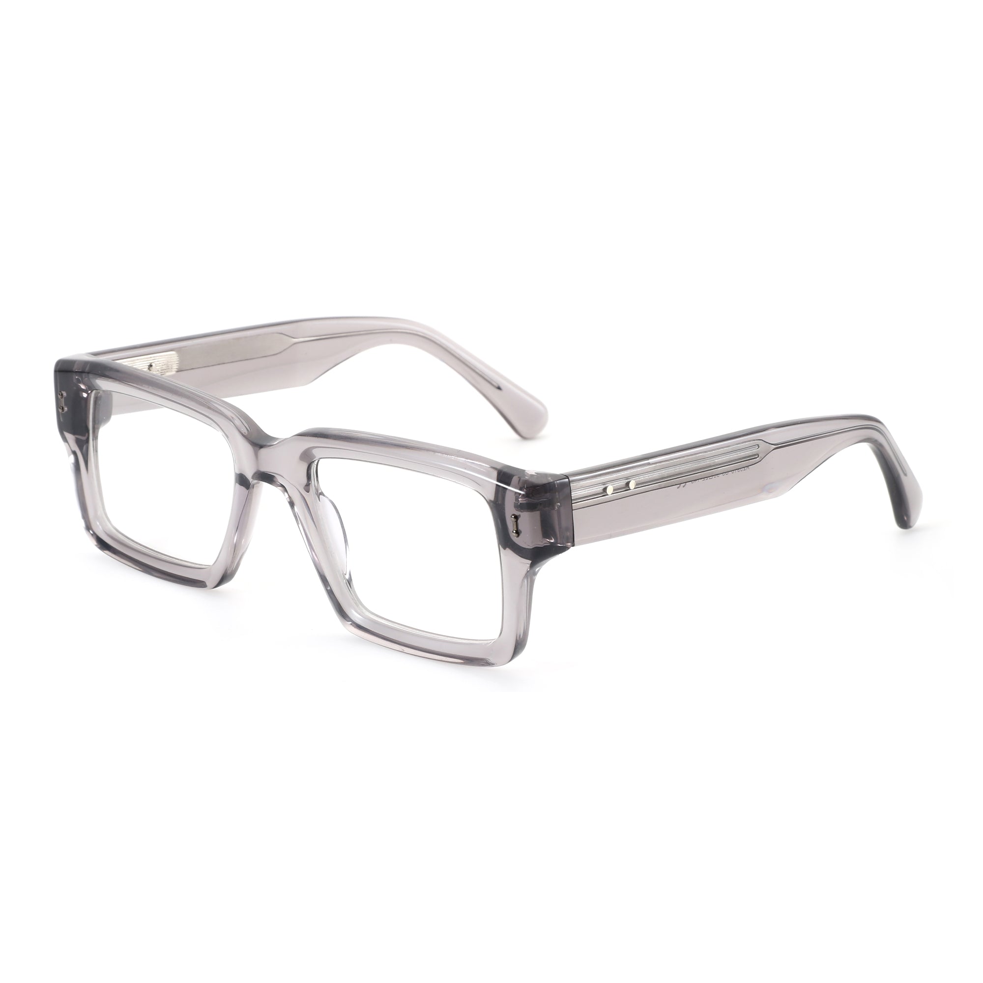 Zenottic Eyeglasses Troy translucent grey acetate browline glasses