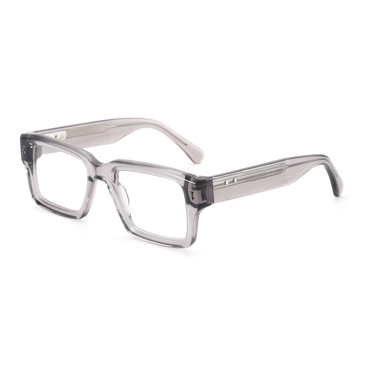 Zenottic Eyeglasses Troy translucent grey acetate browline glasses
