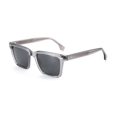 Zenottic Addison grey acetate sunglasses with dark lenses and textured temples.