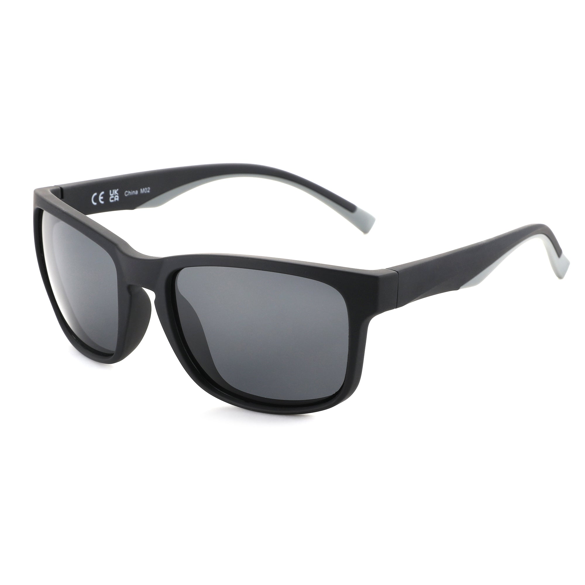Zenottic Beacher square sunglasses with black TR90 frame and grey lenses.