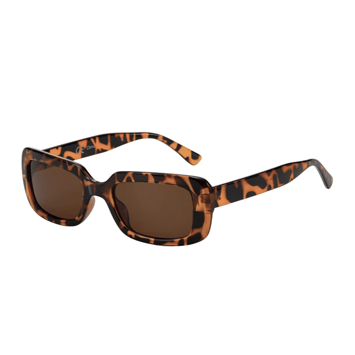 Zenottic Gloria sunglasses with tortoise shell pattern, plastic frame, square shape, UV400 protection eyewear