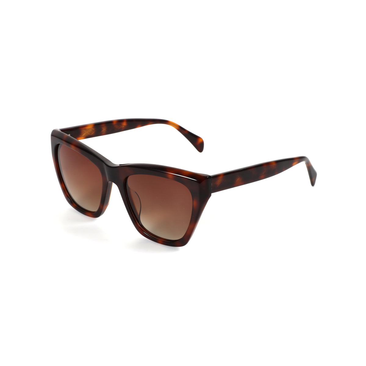 Zenottic Ayla women's sunglasses with tortoiseshell acetate frame and gradient brown lenses.