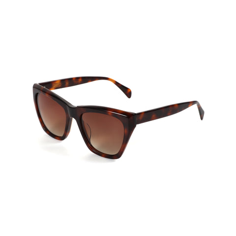 Zenottic Ayla women's sunglasses with tortoiseshell acetate frame and gradient brown lenses.