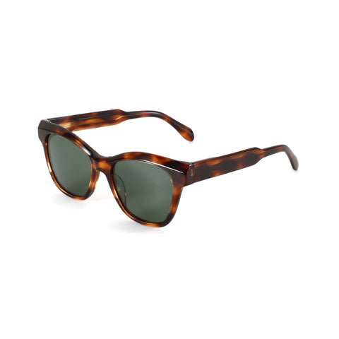 Zenottic Polly sunglasses in demi tortoiseshell acetate with green lenses