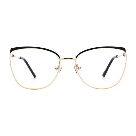 Zenottic Marina eyeglasses in gold and black metal frame, FRHD605
