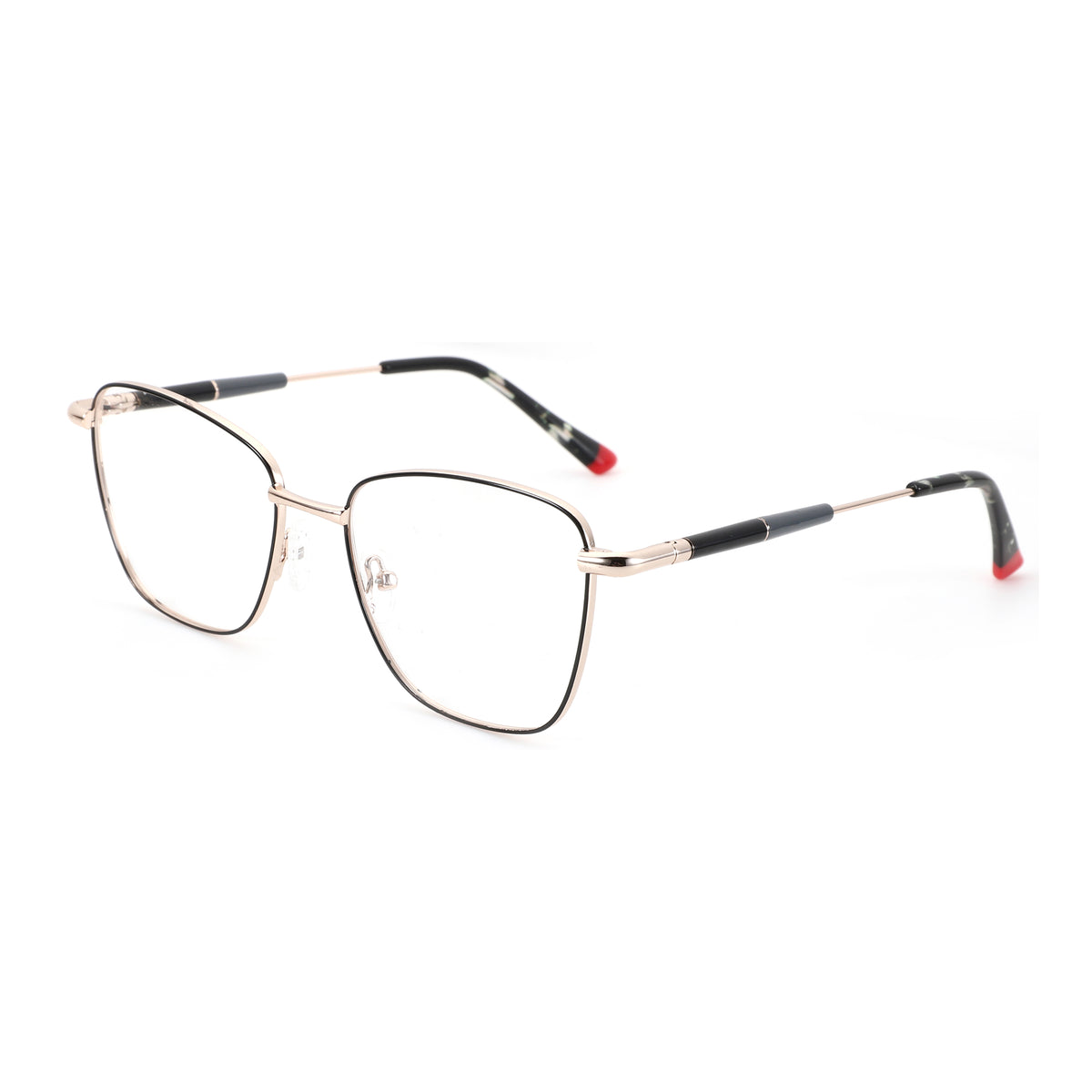 Zenottic Bblythe eyeglasses with gold metal frame, CH2005. Stylish square eyeglasses for prescription lenses.