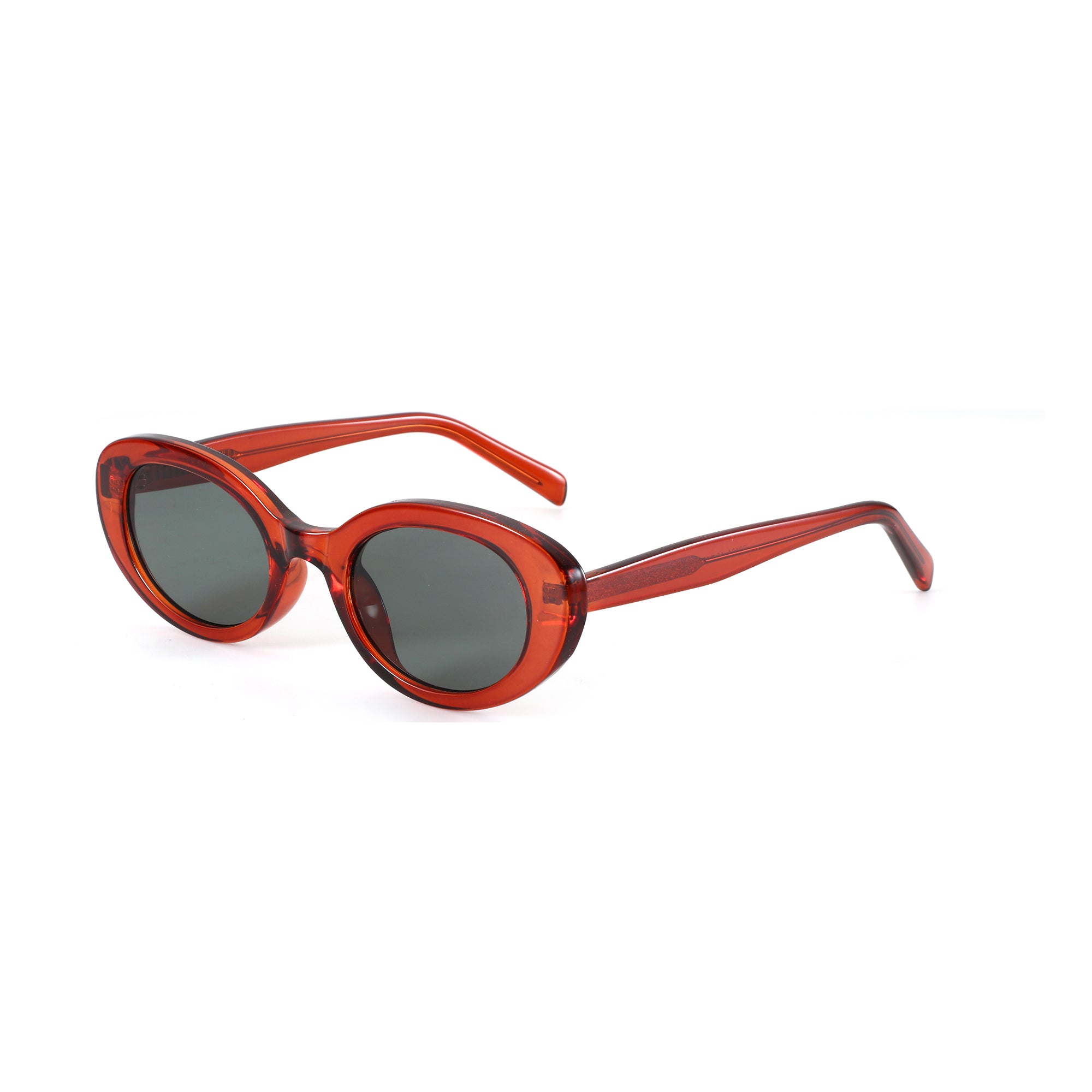 ZENOTTIC Fairy vintage round sunglasses with translucent orange plastic frame