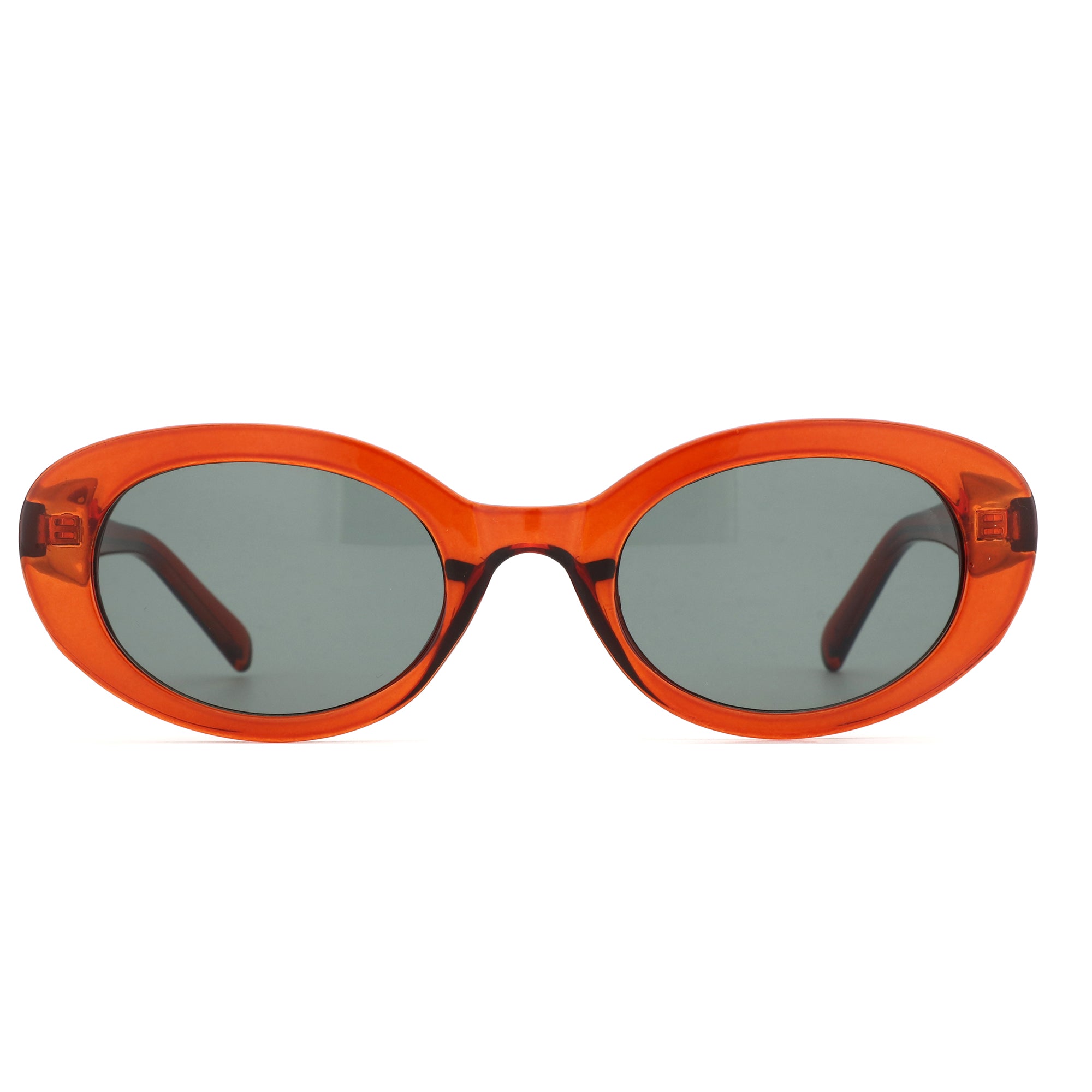 Zenottic Fairy vintage orange plastic sunglasses with grey lenses.