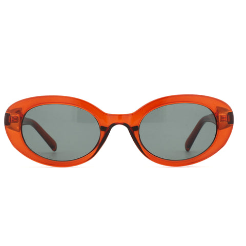 Zenottic Fairy vintage orange plastic sunglasses with grey lenses.