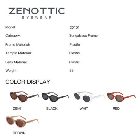 Zenottic vintage round sunglasses in demi, black, white, red, and brown colors.