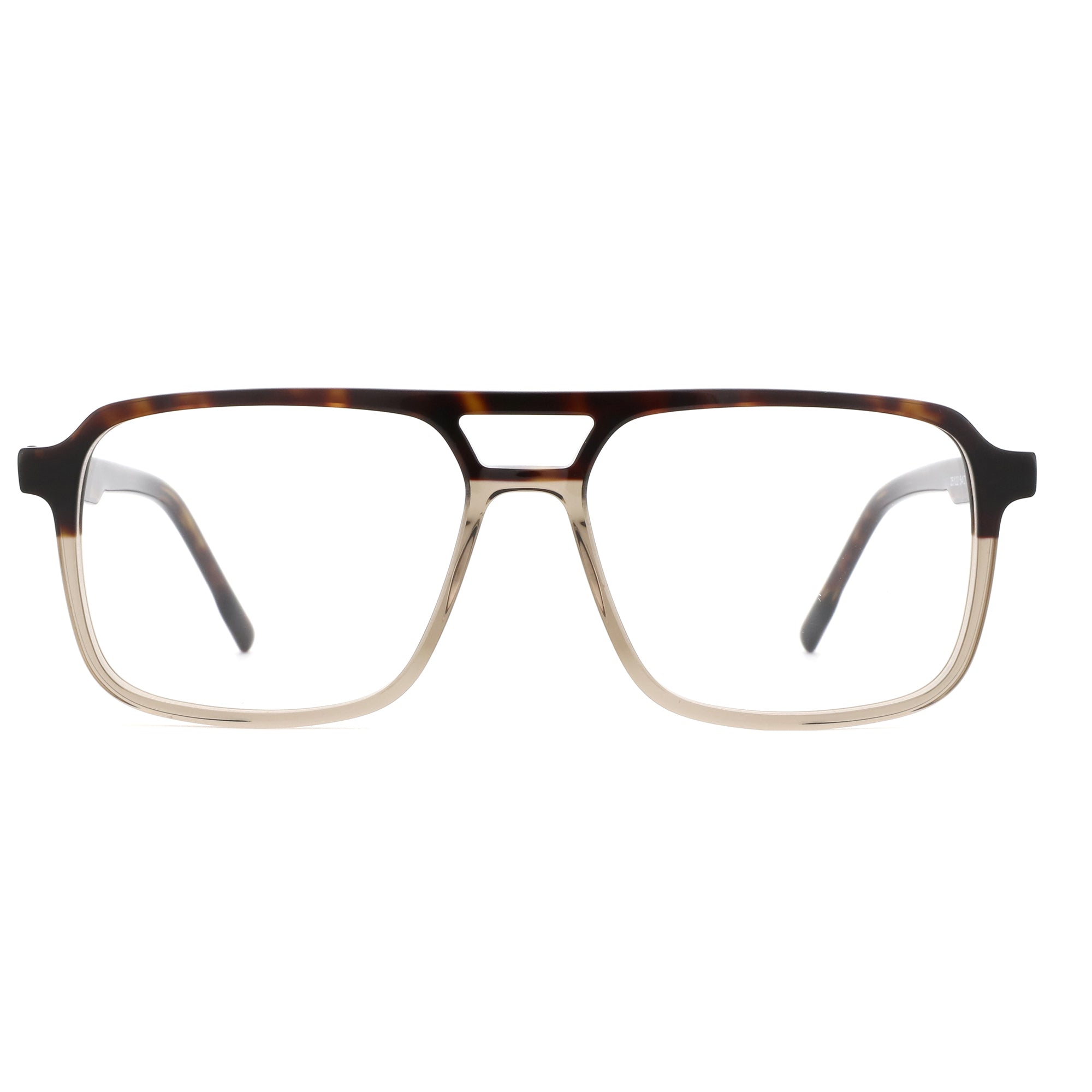 ZENOTTIC Matthew aviator eyeglasses with tortoiseshell acetate top frame and champagne lower rim.