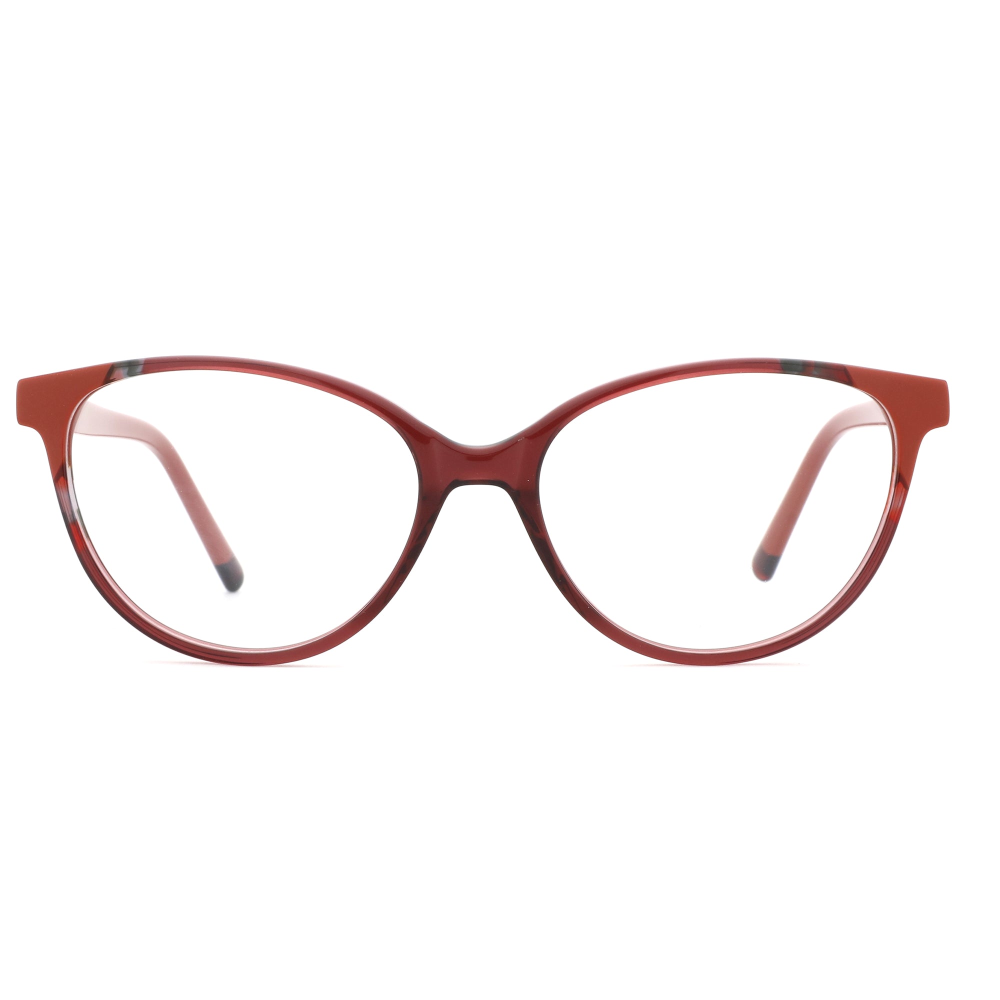 Cute ZENOTTIC Emily reddish-brown acetate cat-eye glasses