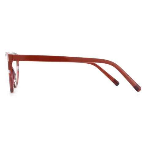 ZENOTTIC Emily eyeglasses: side view of tortoiseshell acetate frame.