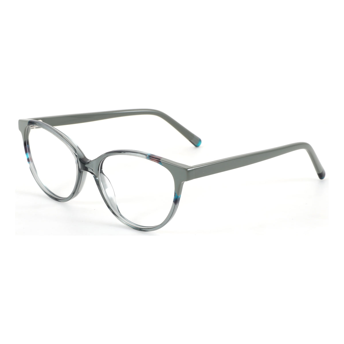 ZENOTTIC Emily winged eyeglasses in grey acetate with colorful speckles