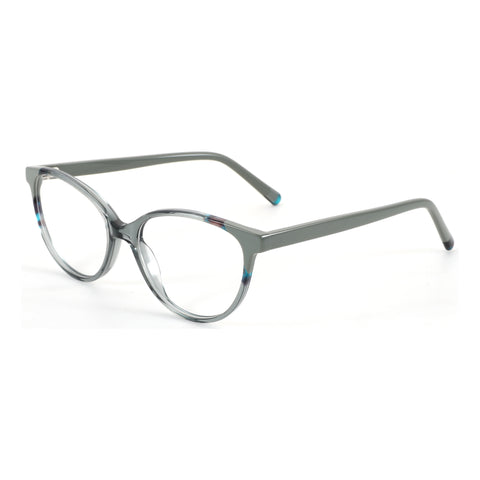 ZENOTTIC Emily winged eyeglasses in grey acetate with colorful speckles