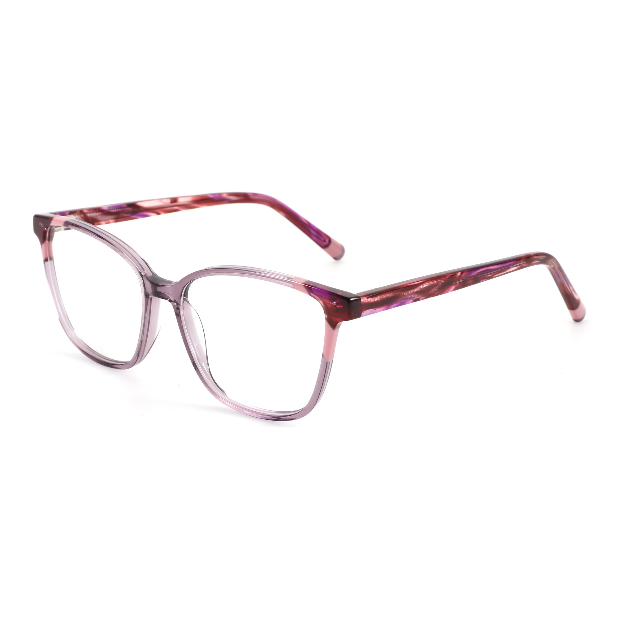 ZENOTTIC Eyewear Kay eyeglasses: purple acetate frame with marbled temples.