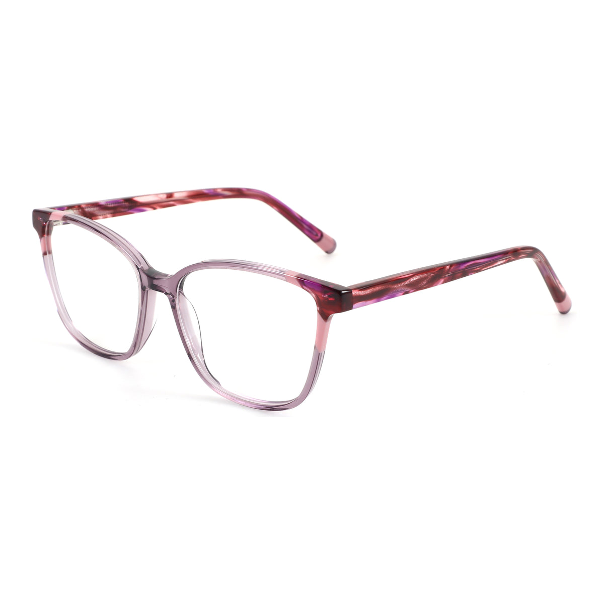 ZENOTTIC Eyewear Kay eyeglasses: purple acetate frame with marbled temples.