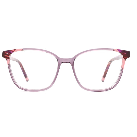 ZENOTTIC Eyeglasses Kay: light purple acetate frame with pink marbled accents.