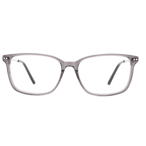 ZENOTTIC Eyeglasses Joy, transparent grey acetate frame with silver detail.