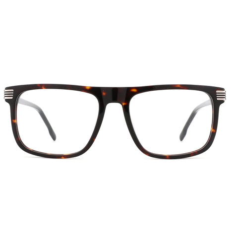 ZENOTTIC Clare eyeglasses: Square tortoiseshell acetate frame with silver temple accents.