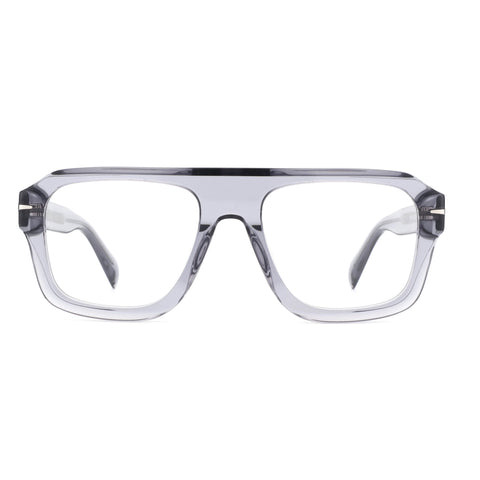 Zenottic Donald eyeglasses: transparent grey acetate aviator frames with clear lenses.