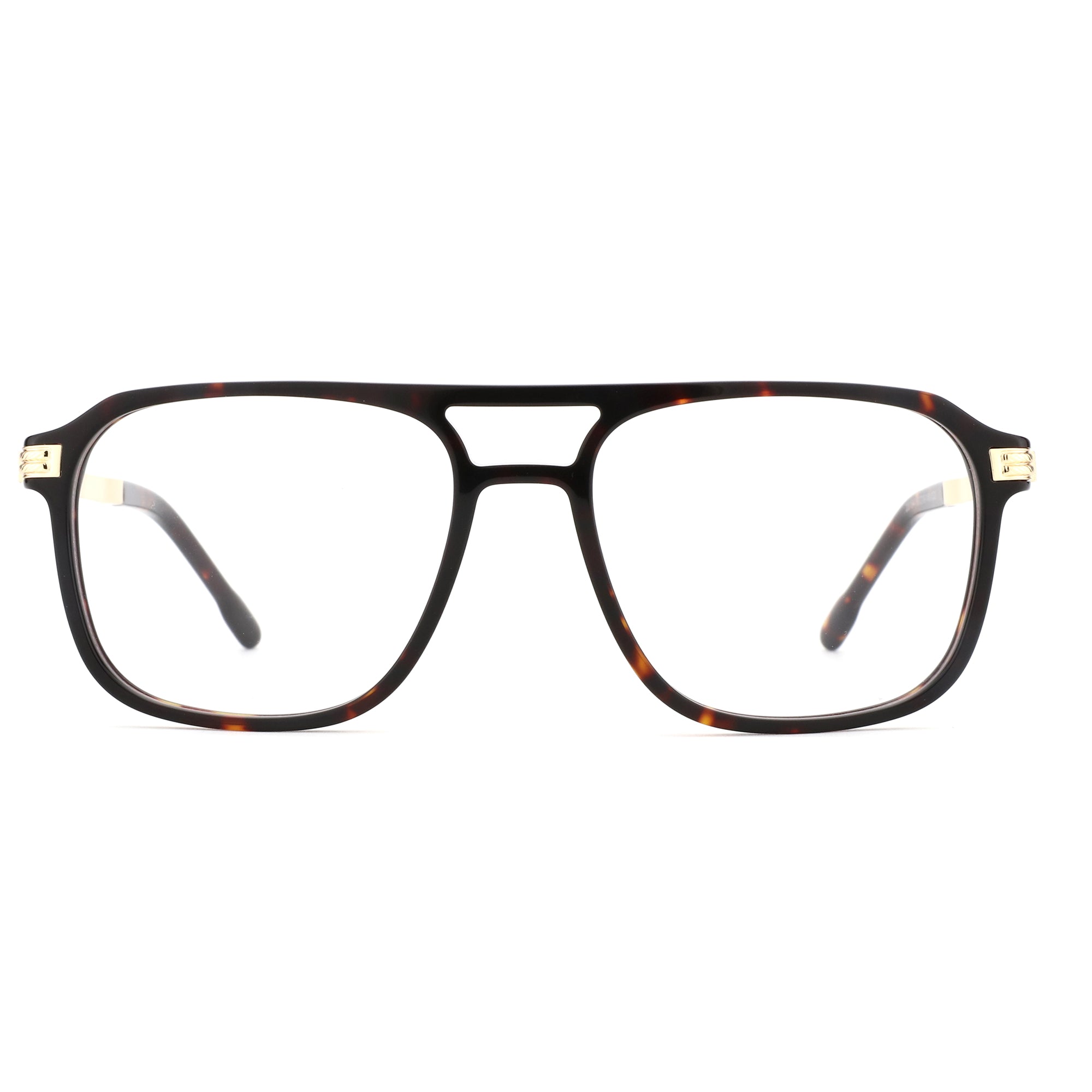 ZENOTTIC Harrison eyeglasses: tortoiseshell acetate frame, gold accents.