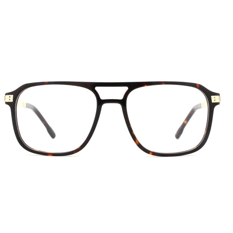 ZENOTTIC Harrison eyeglasses: tortoiseshell acetate frame, gold accents.
