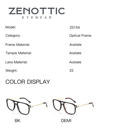 ZENOTTIC Harrison eyeglasses model 25154, acetate frames in black and demi tortoise with gold.